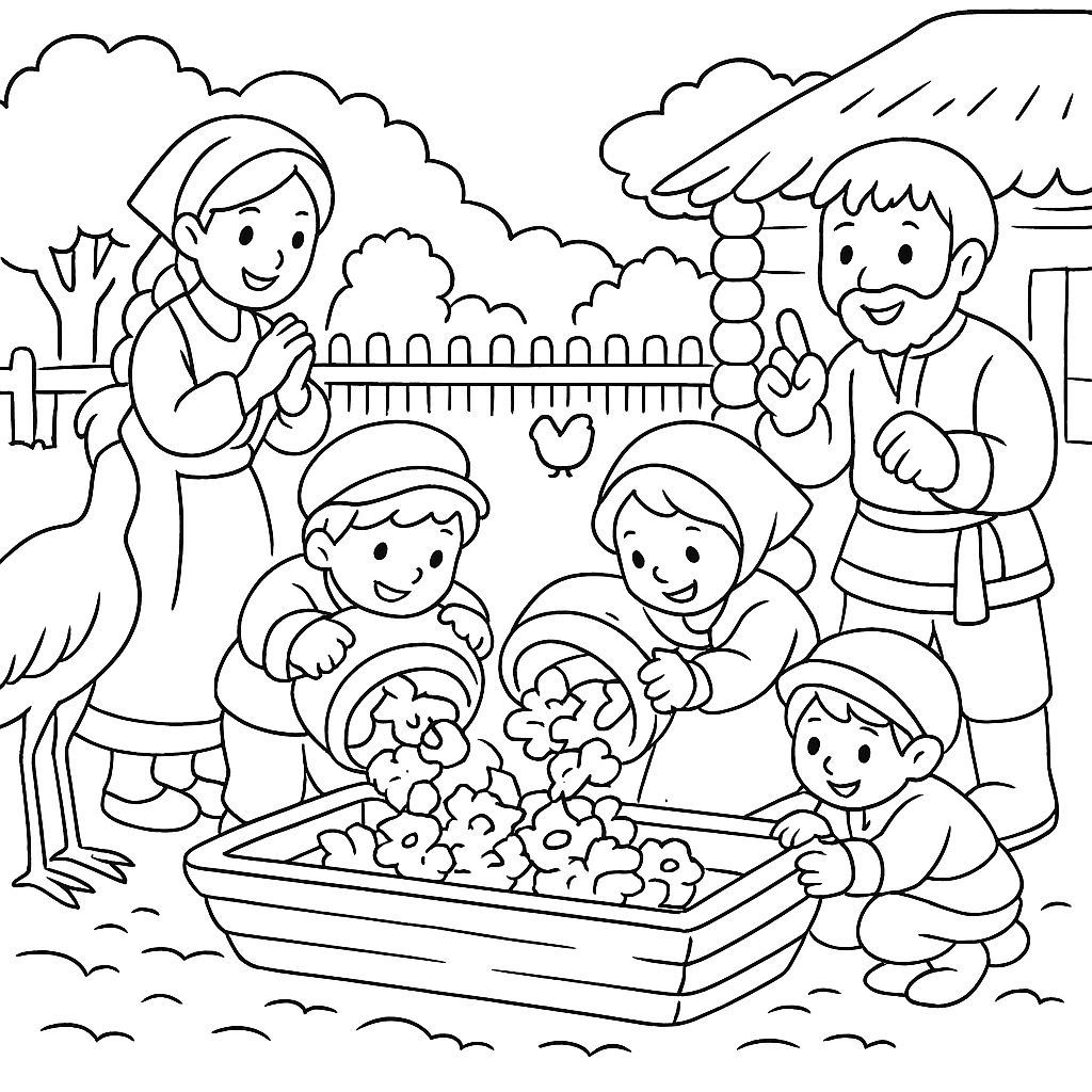 Раскраска по сказке "Журка"