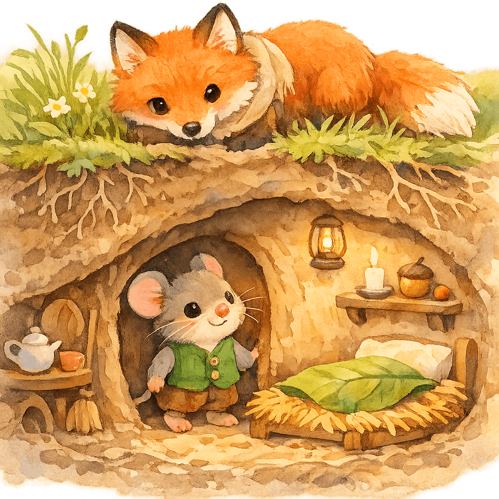 В норке у мышонка есть спаленка