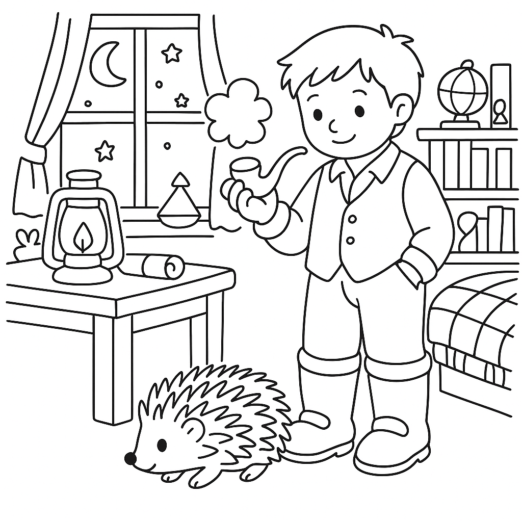 Раскраска по сказке "Ёж"