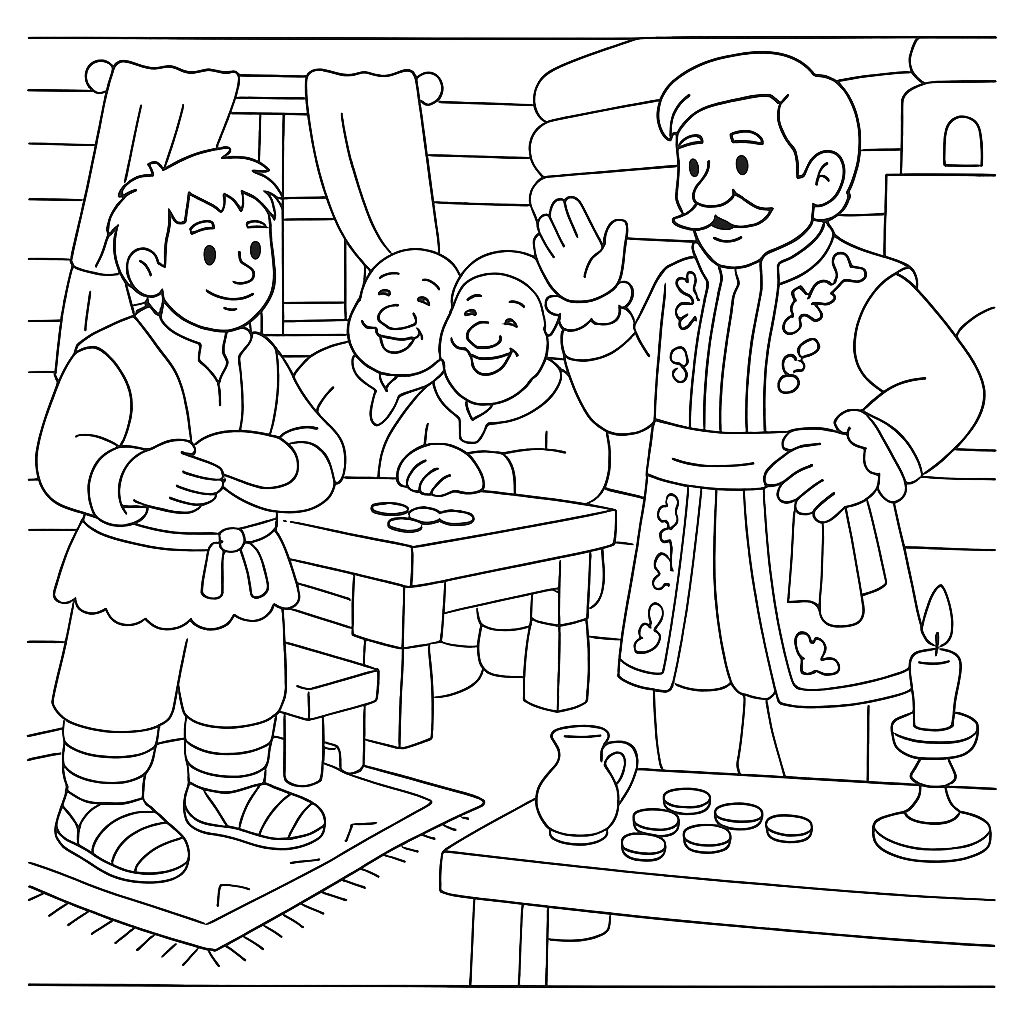 Раскраска по сказке "Чего на свете не бывает"