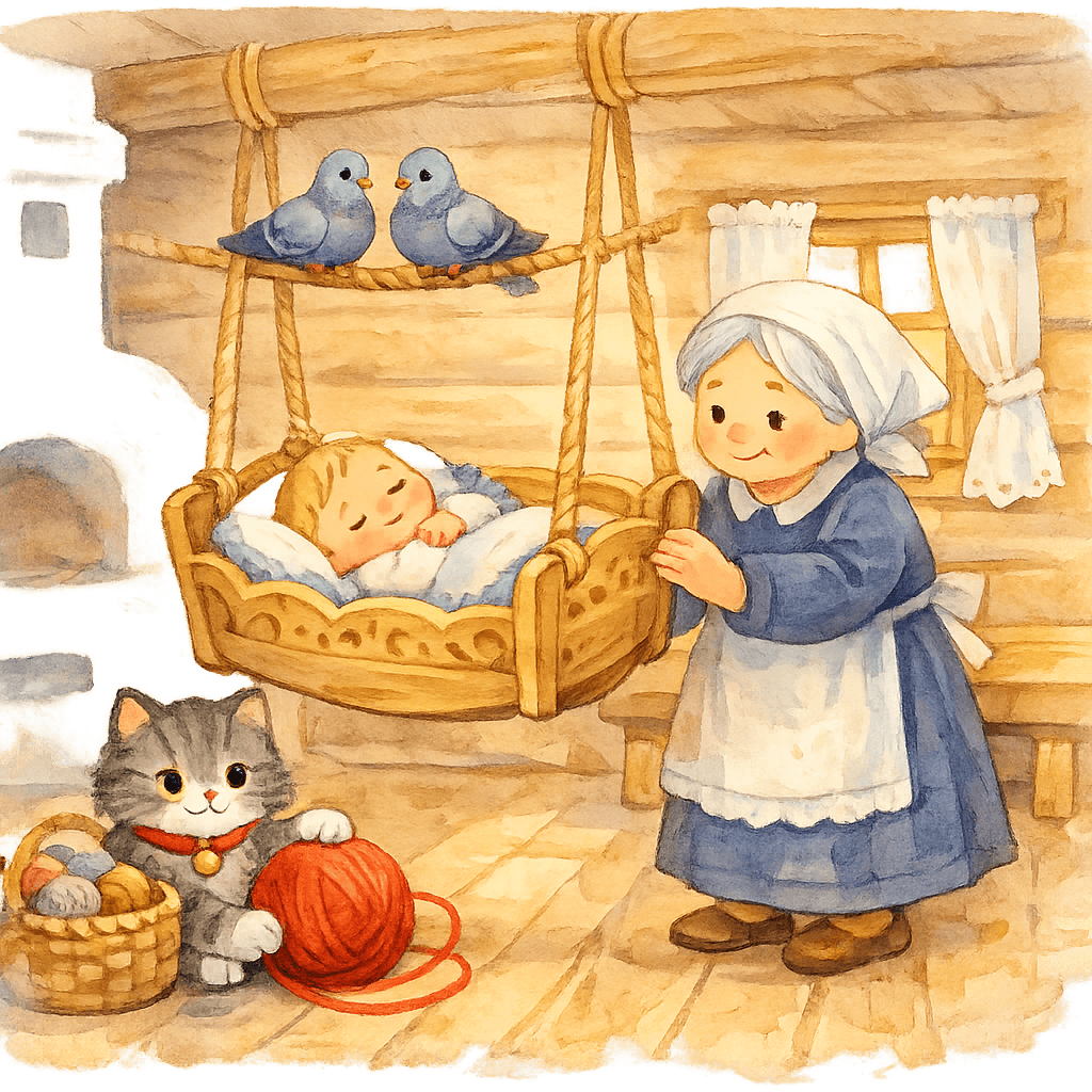 Гулюшки снова садятся на люльку, и все вместе убаюкивают Унунюшку