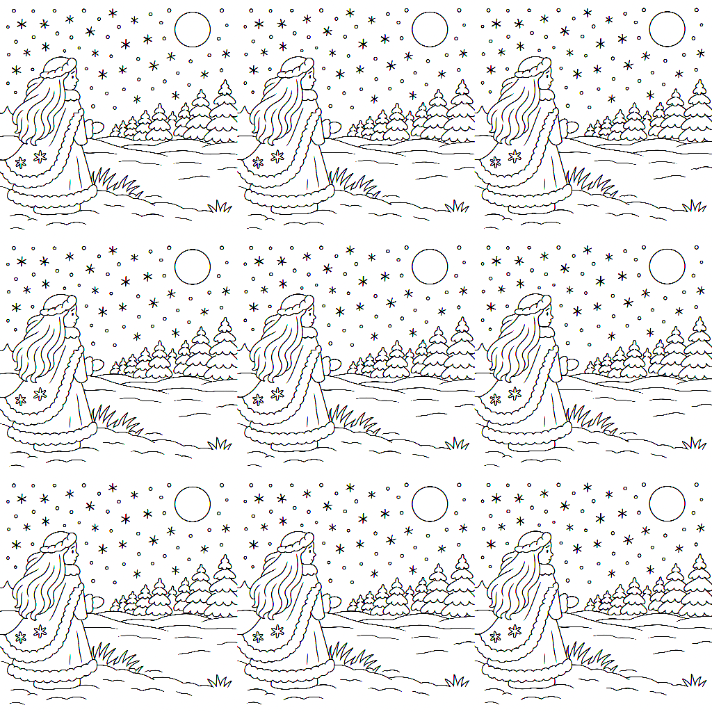 Раскраска по сказке "Тихо-тихо сказку напевая"