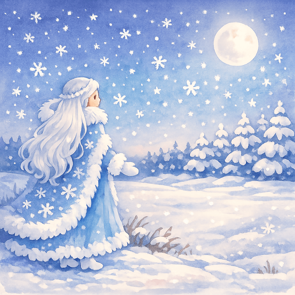 Снежинки кружатся над полем как звёзды