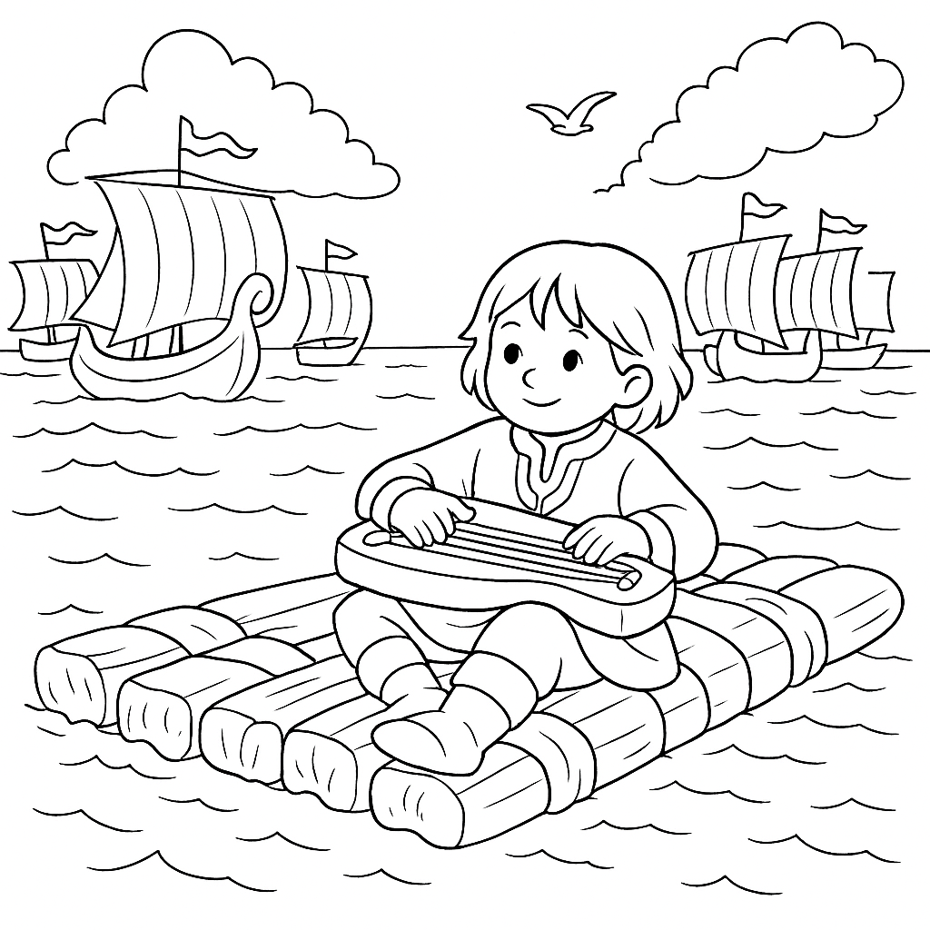 Раскраска по сказке "Садко"