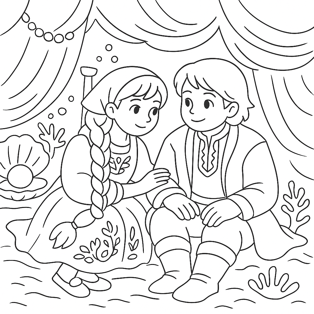 Раскраска по сказке "Садко"