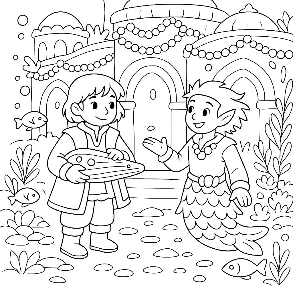 Раскраска по сказке "Садко"