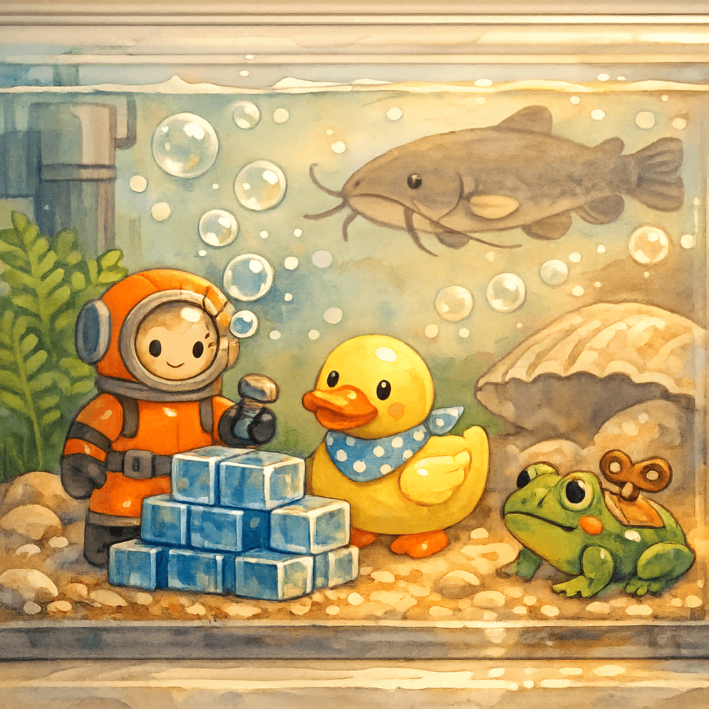 Игрушки в аквариуме