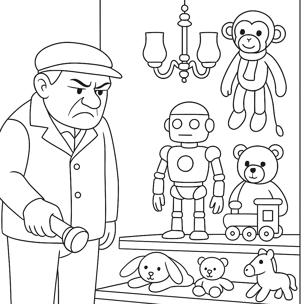 Раскраска по сказке "Полночный завод и Золотой ключ"