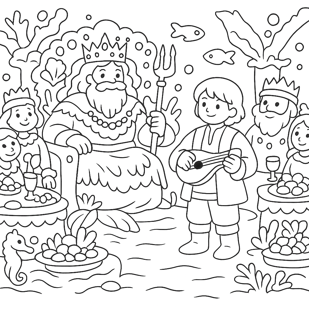 Раскраска по сказке "Садко"