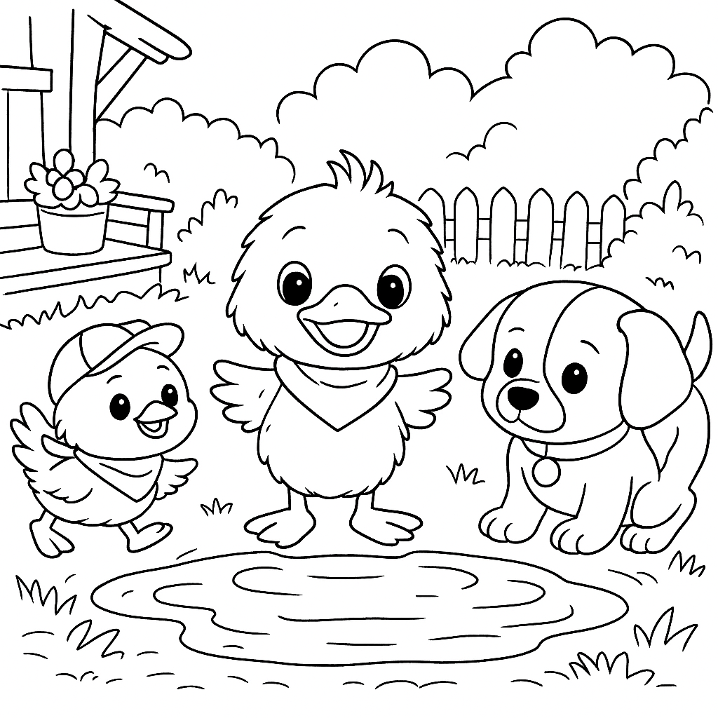 Раскраска по сказке "Однажды утром"