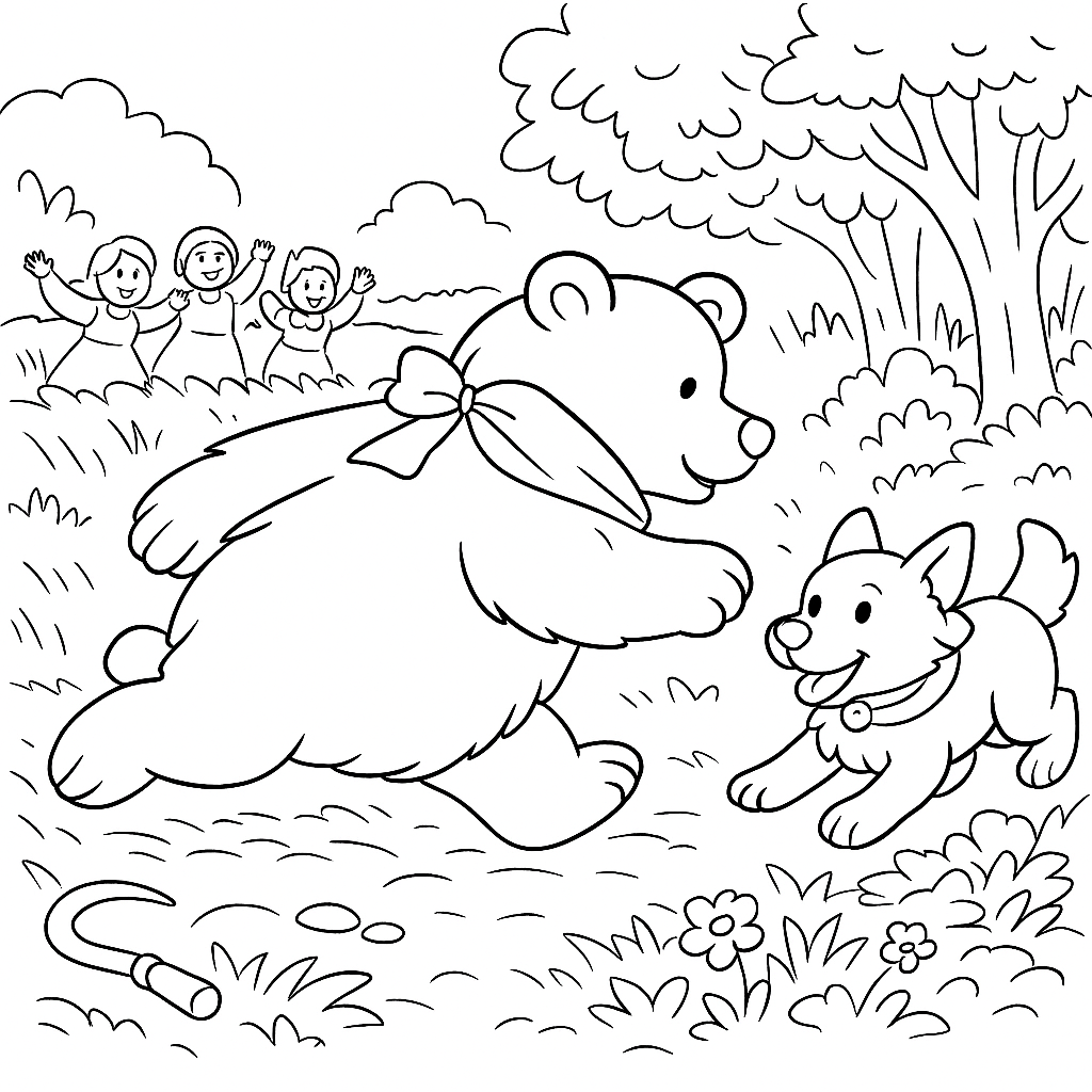 Раскраска по сказке "Полкан и медведь"