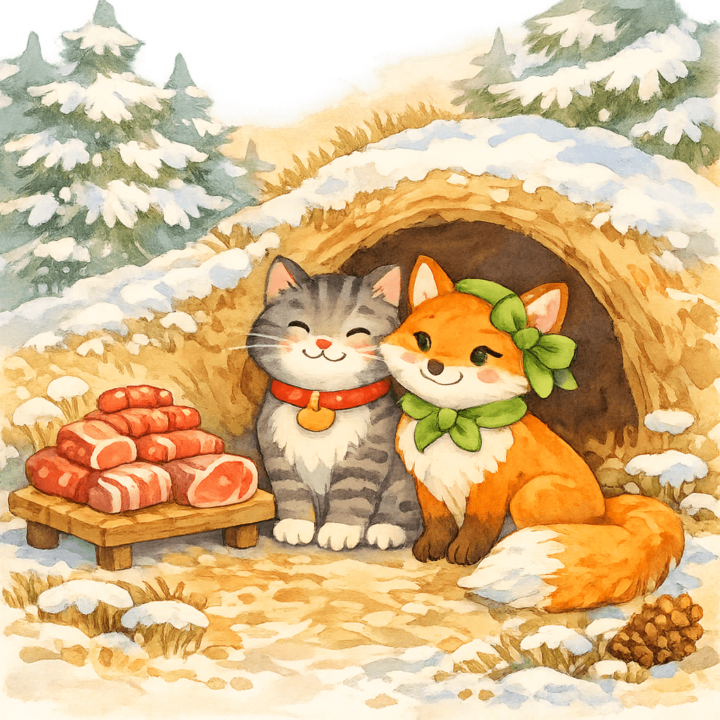Кот и лиса делают запасы и живут в достатке