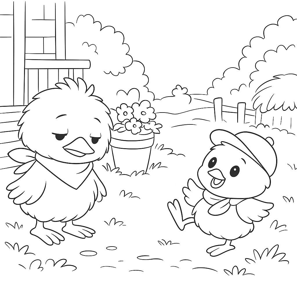 Раскраска по сказке "Однажды утром"