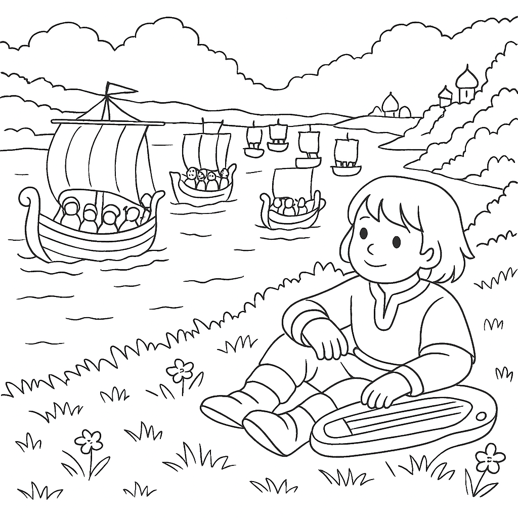 Раскраска по сказке "Садко"