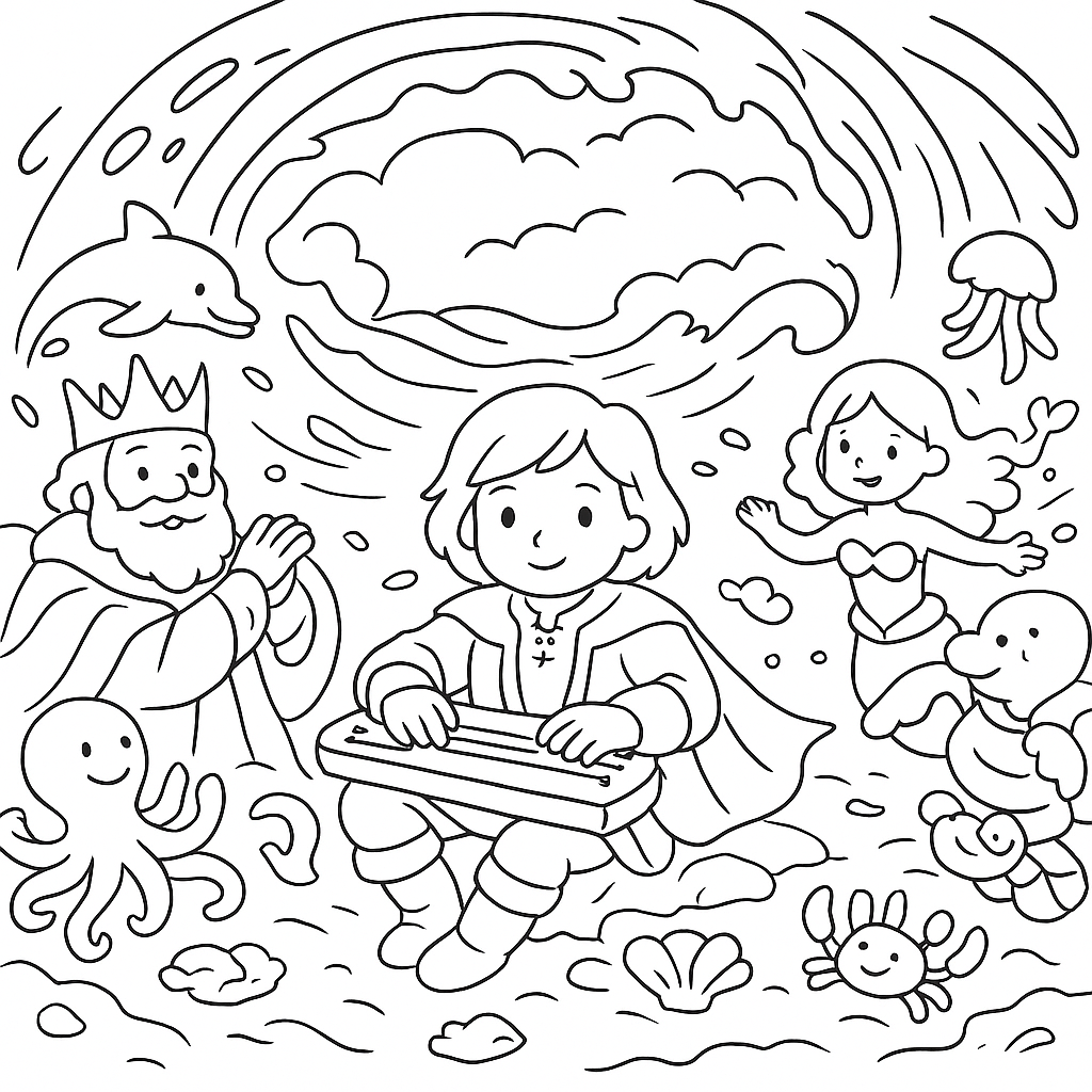 Раскраска по сказке "Садко"