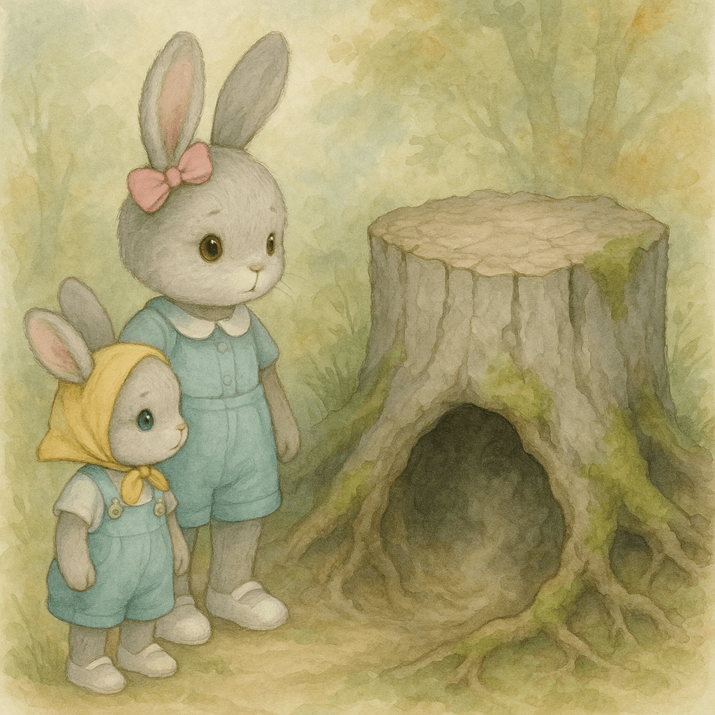 Зайки слушают, как внизу шуршит и работает Крот