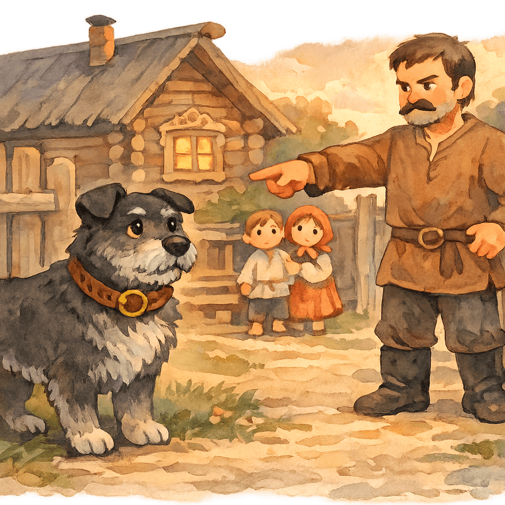 Хозяин прогоняет старого Полкана со двора