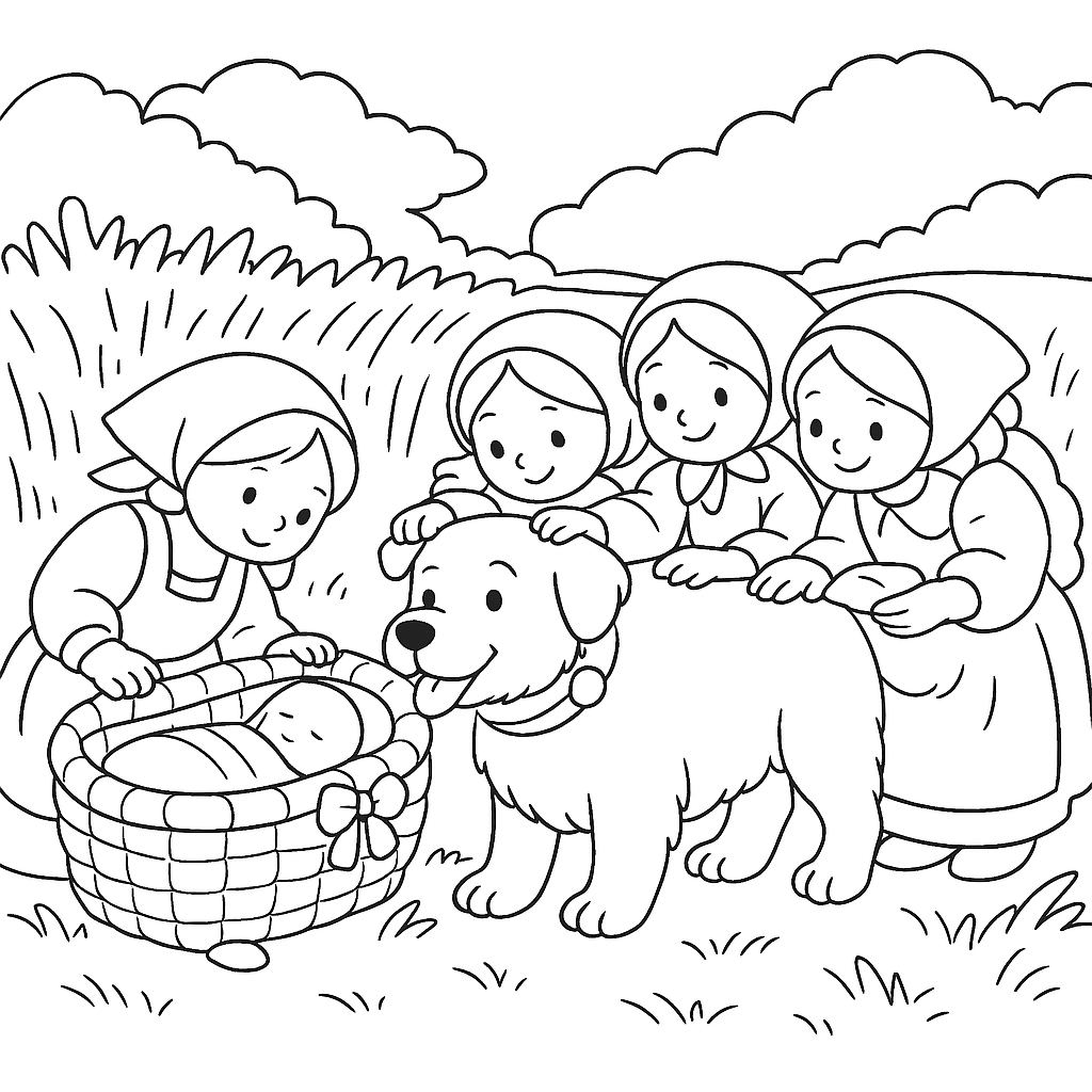 Раскраска по сказке "Полкан и медведь"