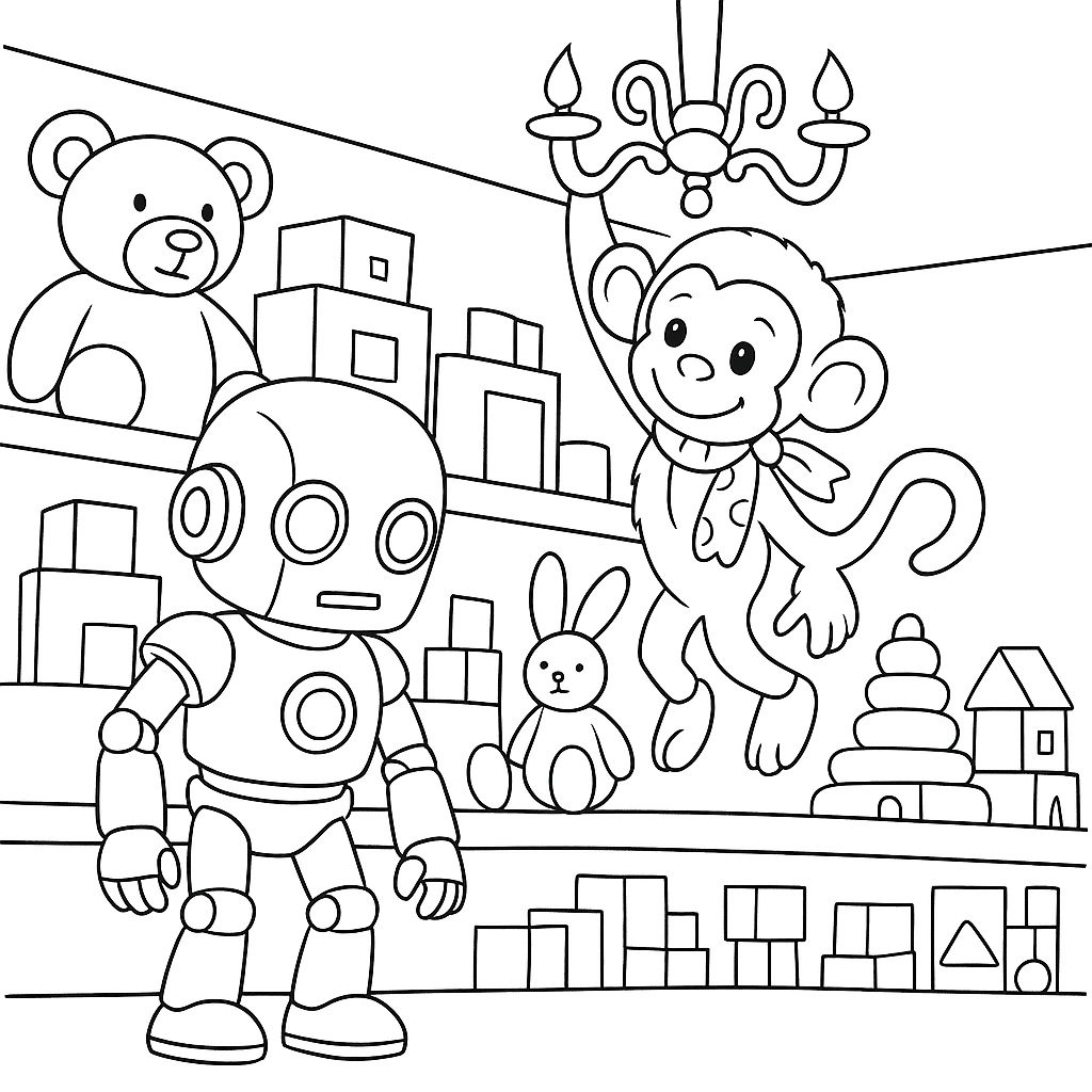 Раскраска по сказке "Полночный завод и Золотой ключ"