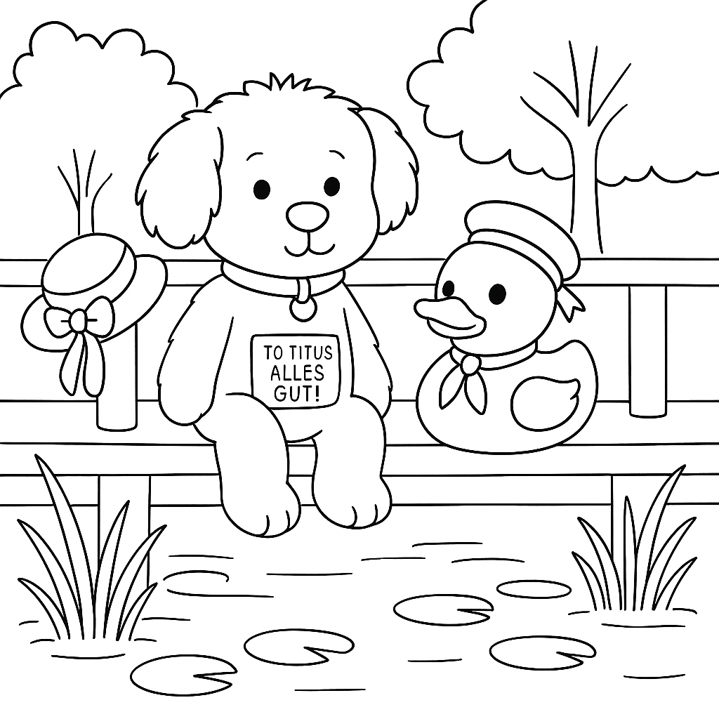 Раскраска по сказке "Пёс Тото и спасение шляпки"