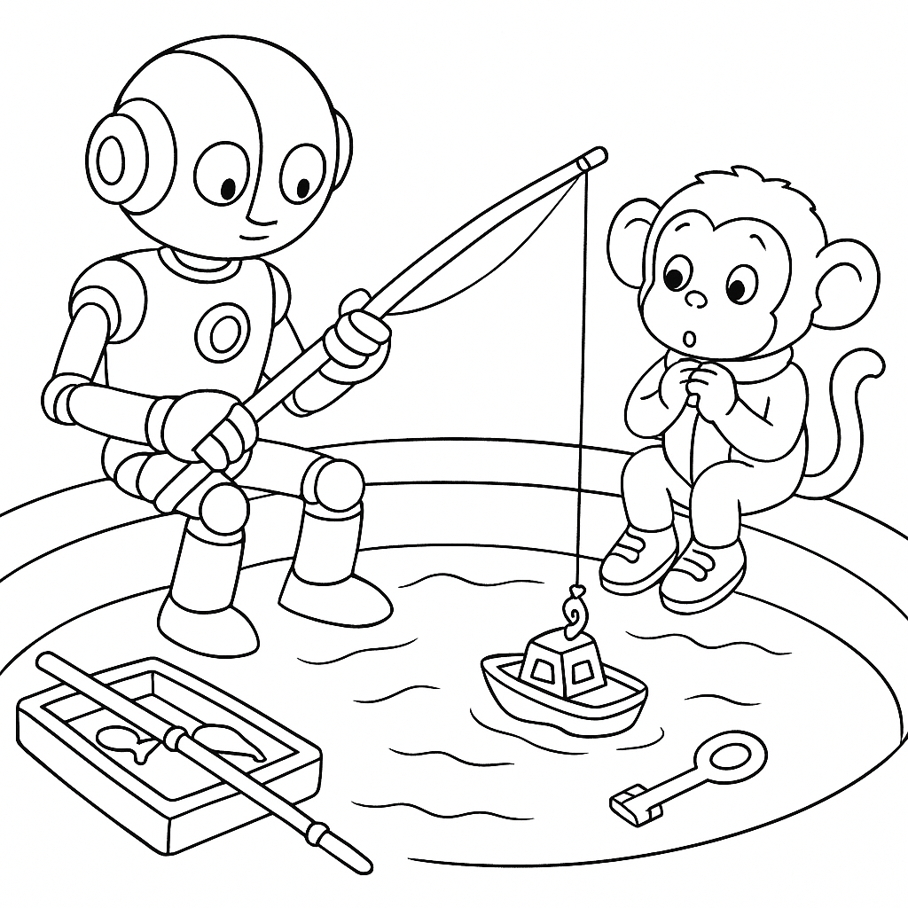 Раскраска по сказке "Полночный завод и Золотой ключ"