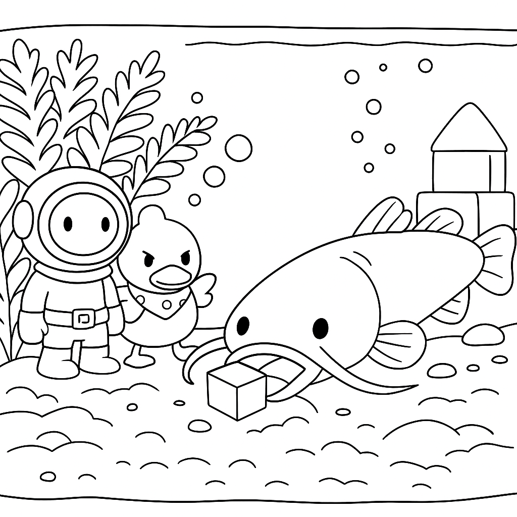 Раскраска по сказке "Игрушки в аквариуме"