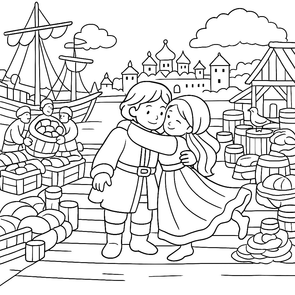 Раскраска по сказке "Садко"