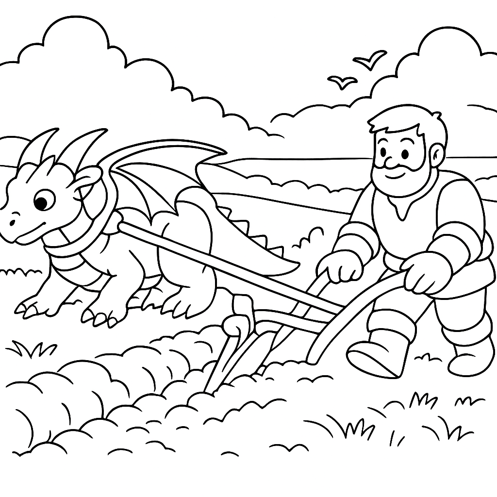 Раскраска по сказке "Никита Кожемяка"