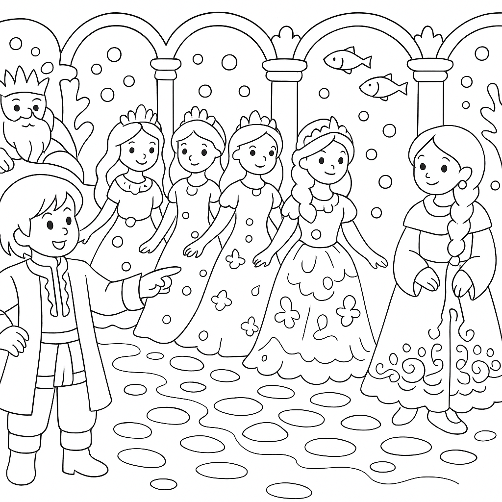 Раскраска по сказке "Садко"