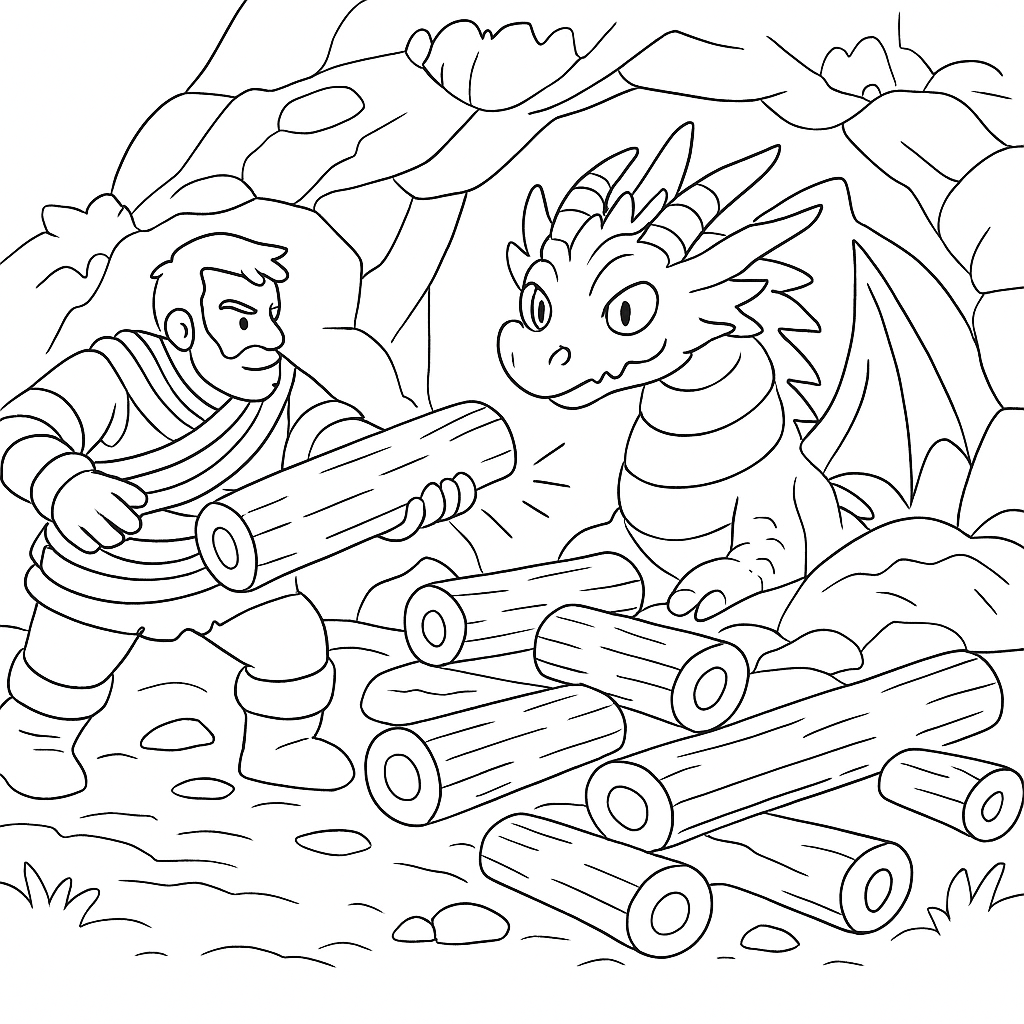 Раскраска по сказке "Никита Кожемяка"