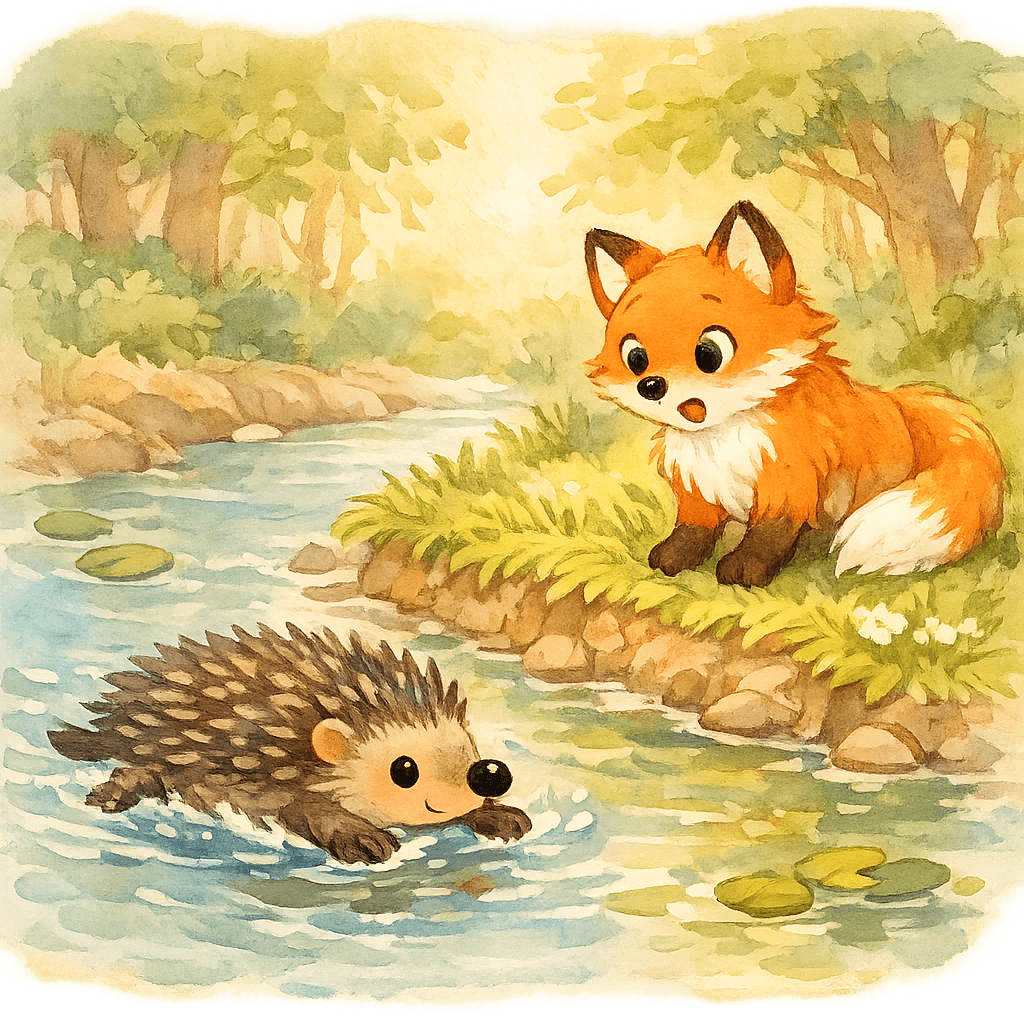 Ёжик плывёт в воде — секрет «колючего колобка» раскрыт