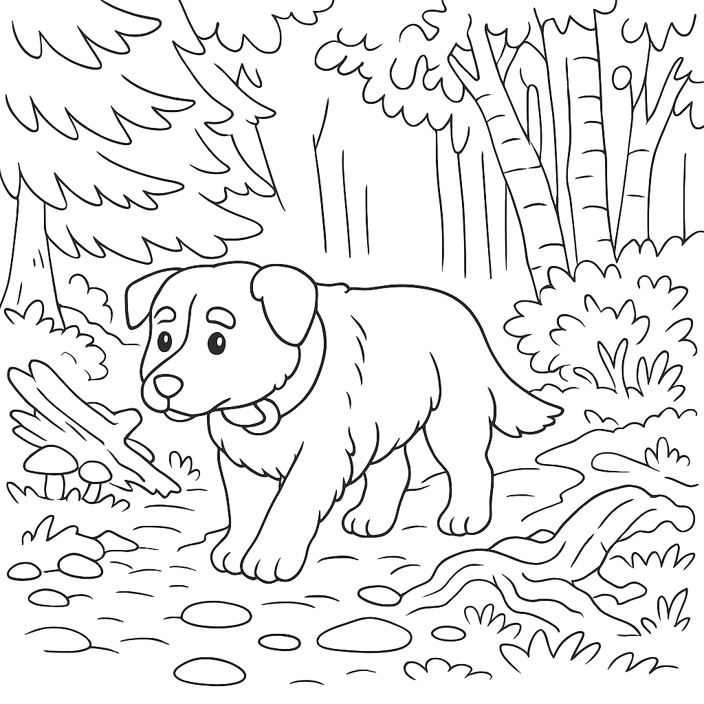 Раскраска по сказке "Полкан и медведь"