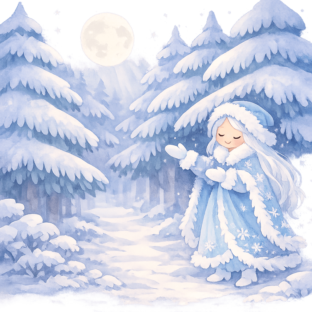 Дремлющий еловый лес в тишине