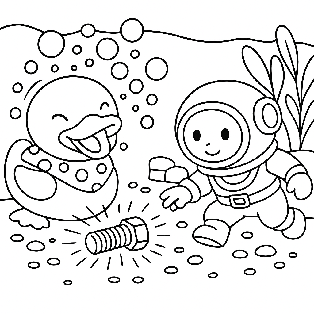 Раскраска по сказке "Игрушки в аквариуме"