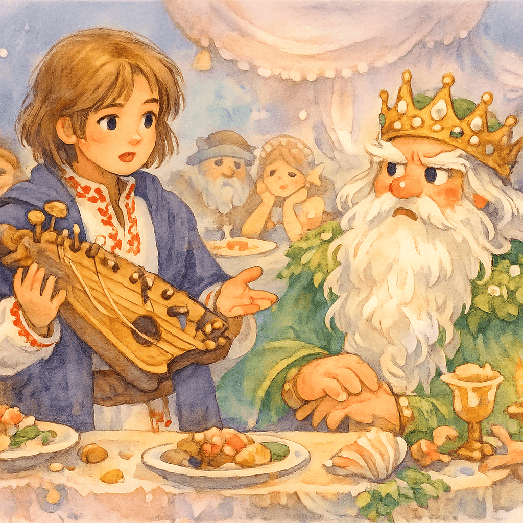 Садко ломает струны и останавливает пир