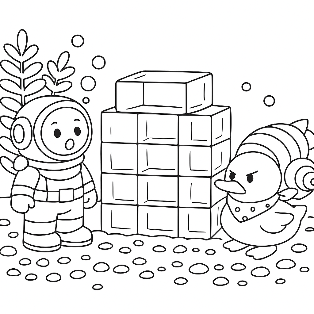 Раскраска по сказке "Игрушки в аквариуме"