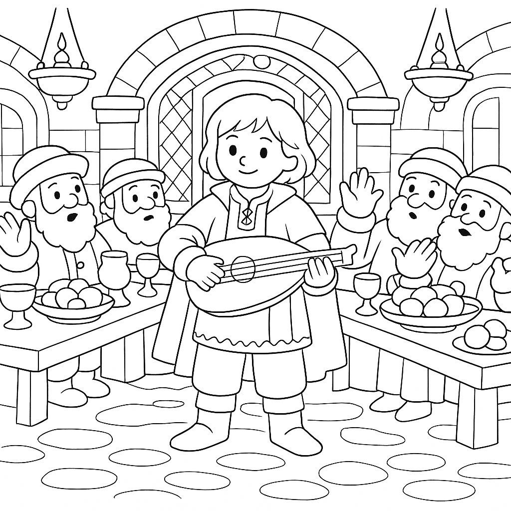 Раскраска по сказке "Садко"