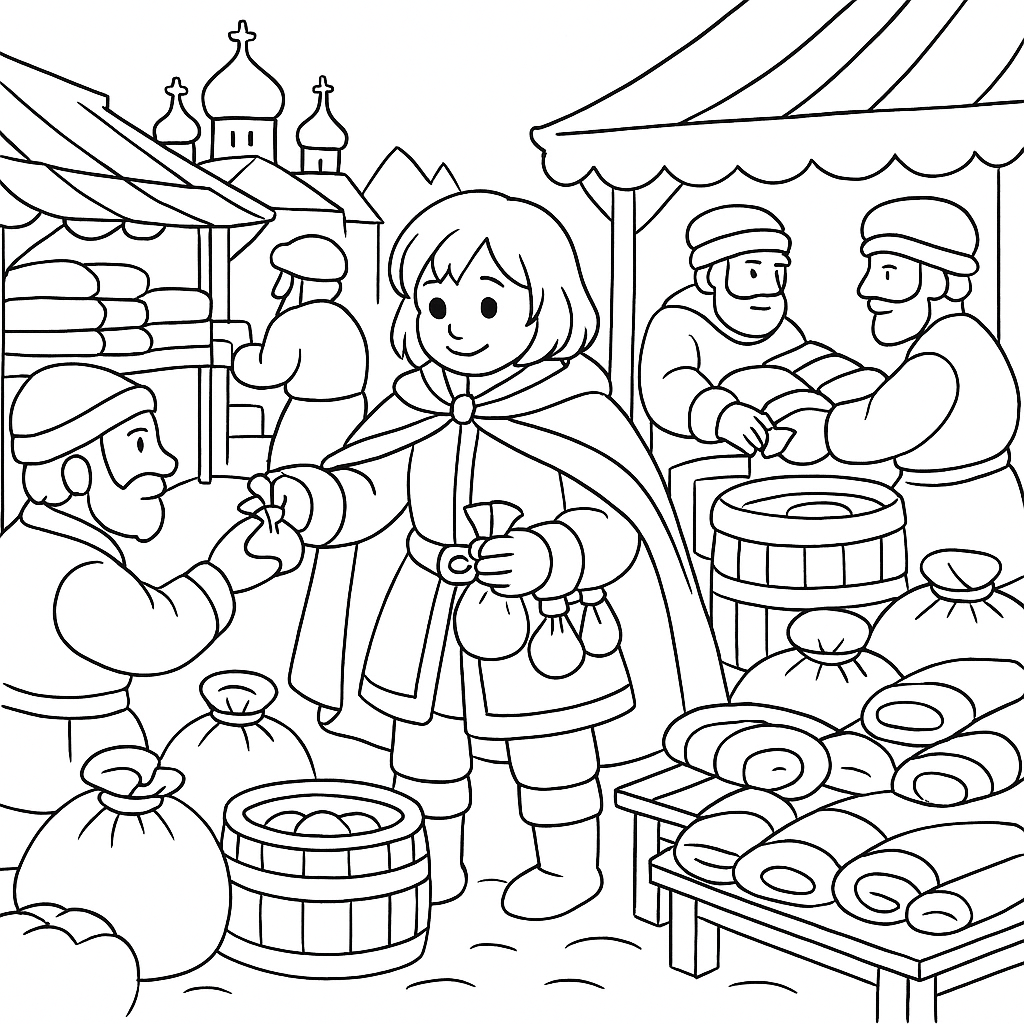 Раскраска по сказке "Садко"