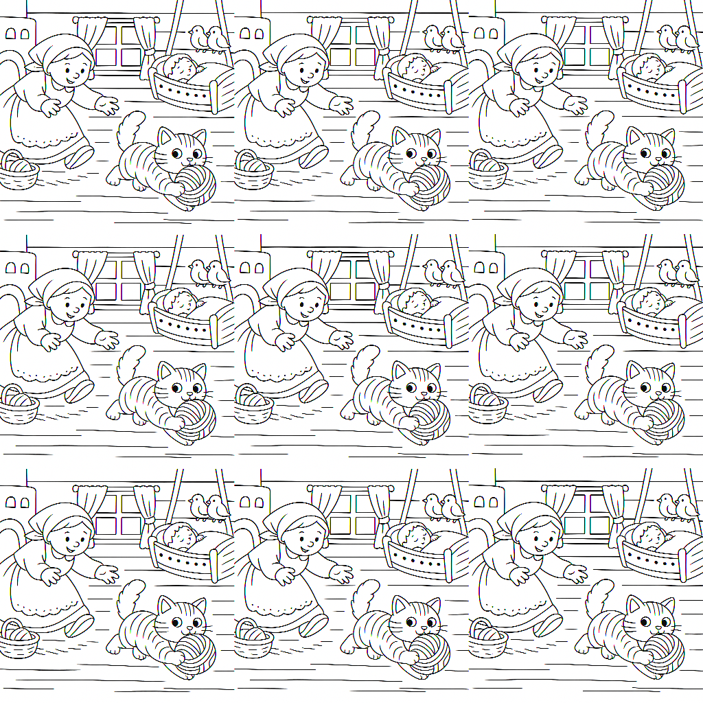 Раскраска по сказке "Ай, люлюшки-люлюшки"