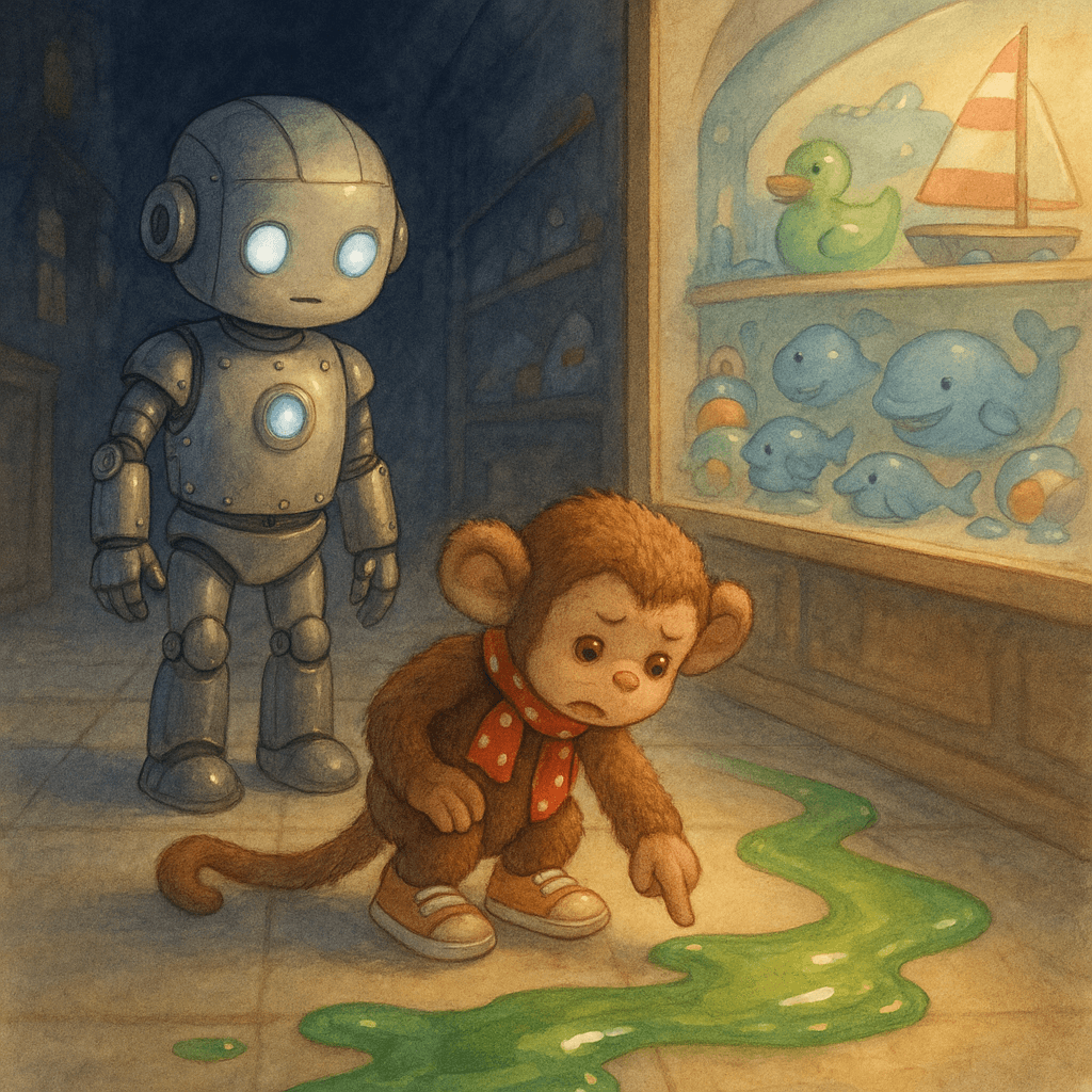 Мими нашла зелёный след слайма