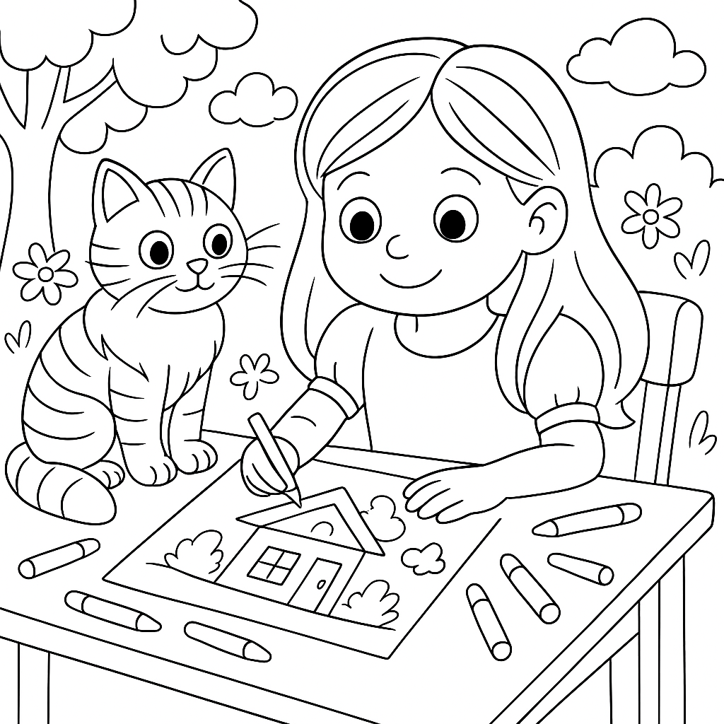 Раскраска по сказке "Капризная кошка"