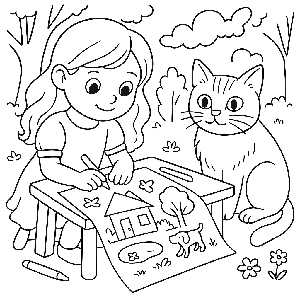 Раскраски: Капризная кошка