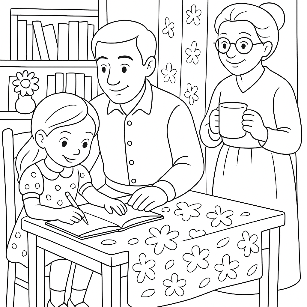 Раскраска по сказке "Танины достижения"