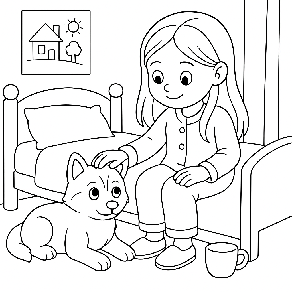 Раскраска по сказке "Глоток молока"