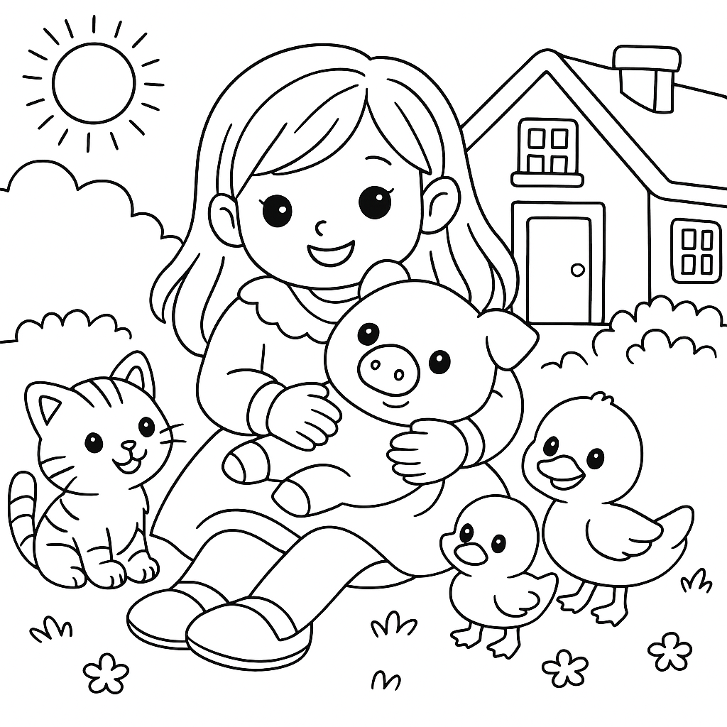 Раскраска по сказке "Поросёнок"