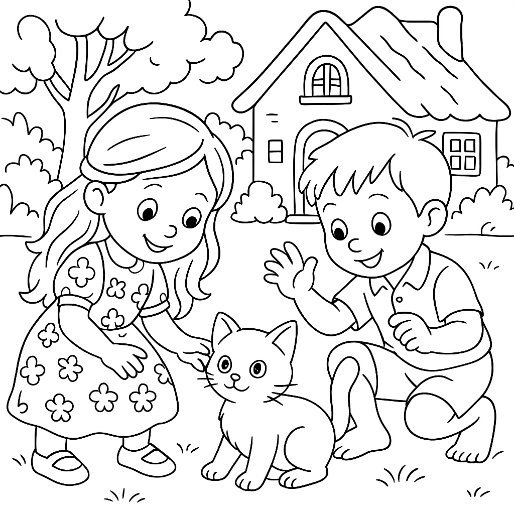 Раскраска по сказке "Котенок"