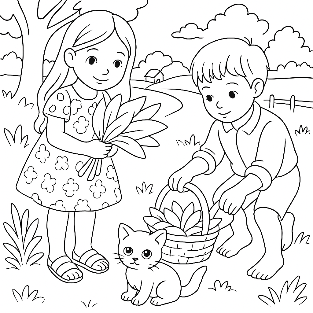 Раскраска по сказке "Котенок"