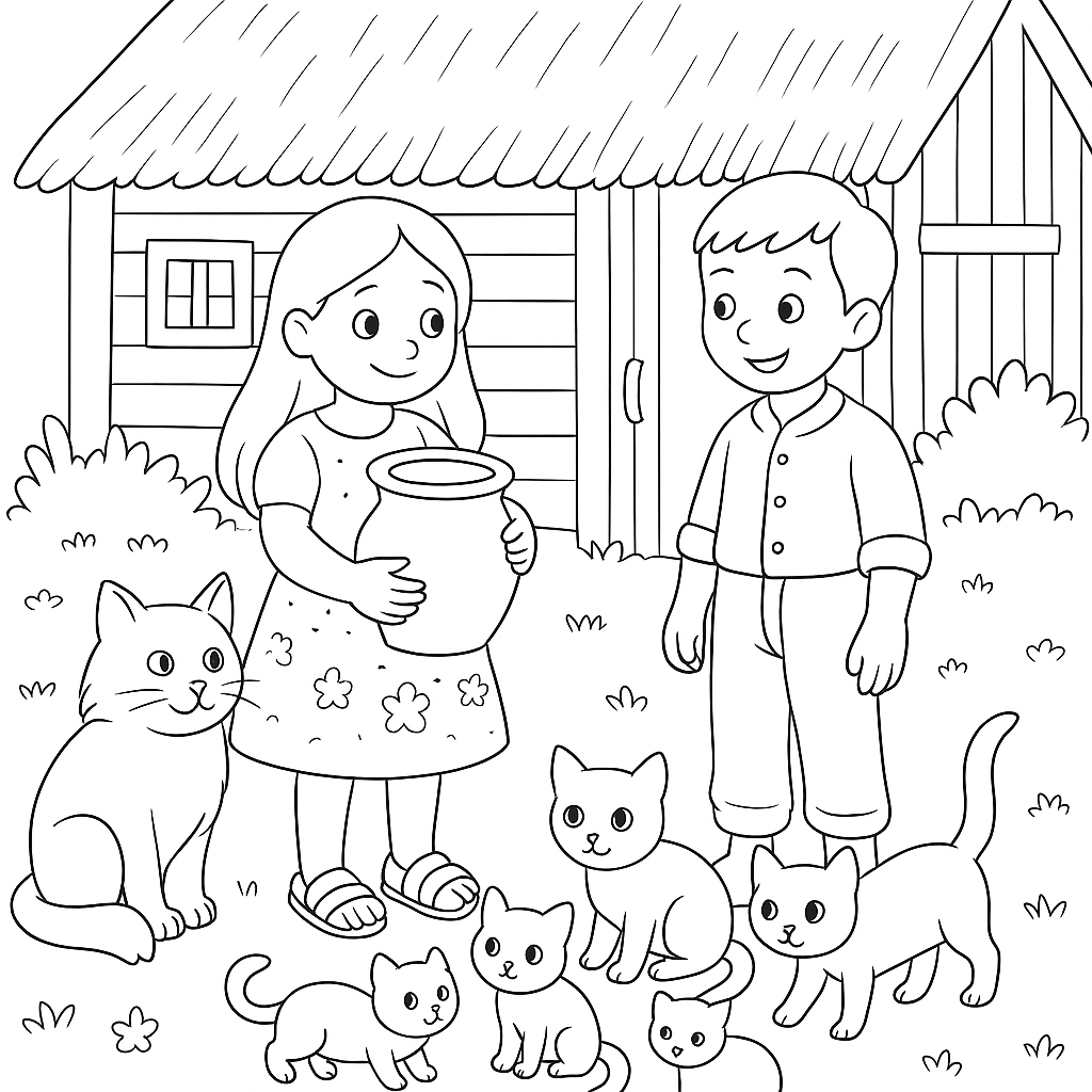 Раскраска по сказке "Котенок"