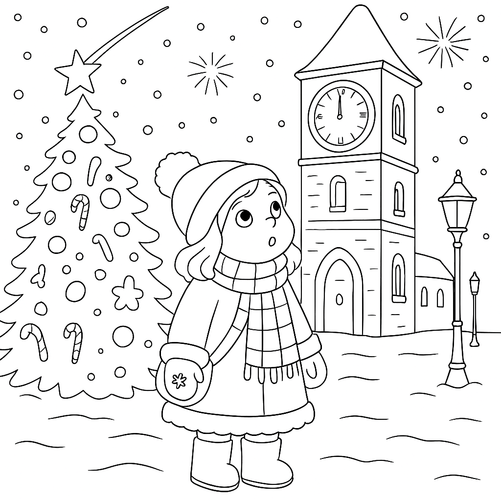 Раскраска по сказке "Новогодняя колыбельная"