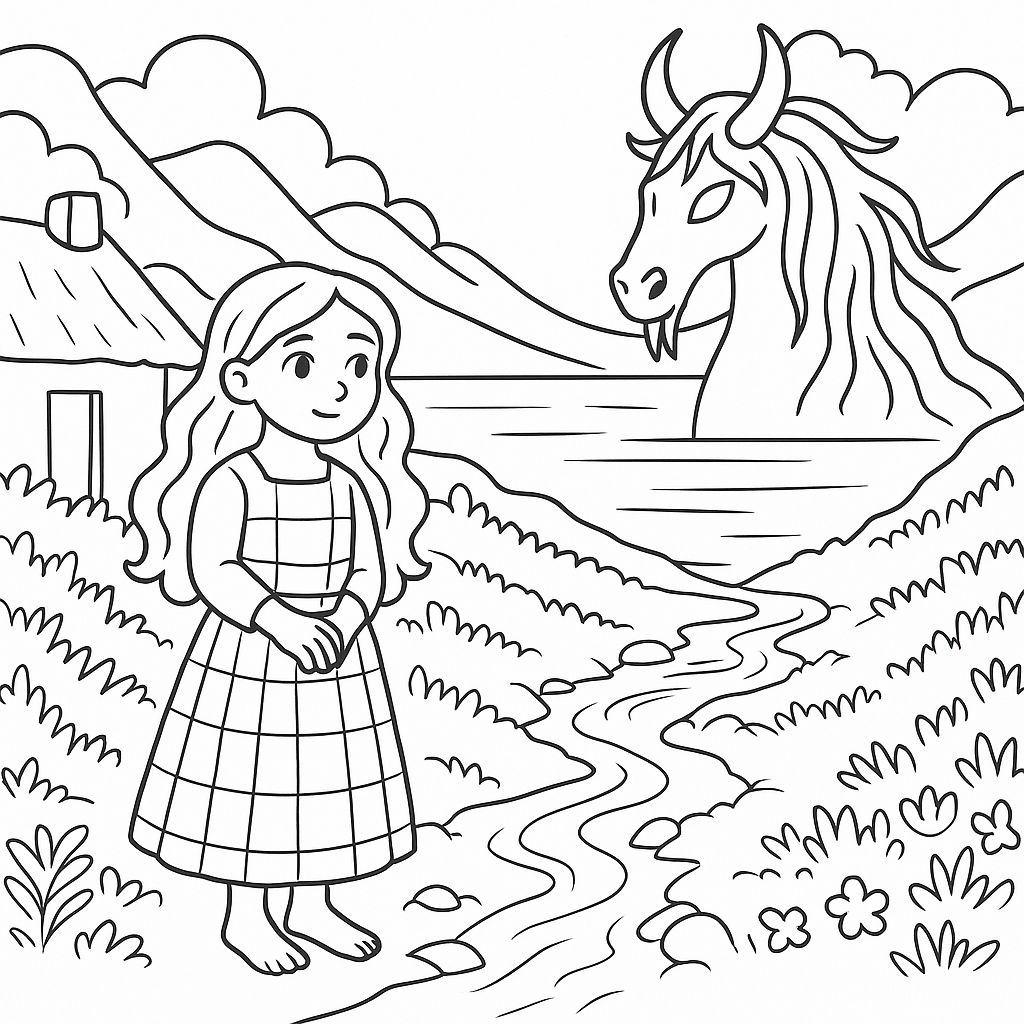 Раскраски: Морег и водяной конь